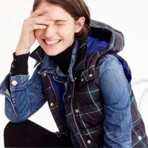 J.Crew Tartan Plaid Puffer Vest